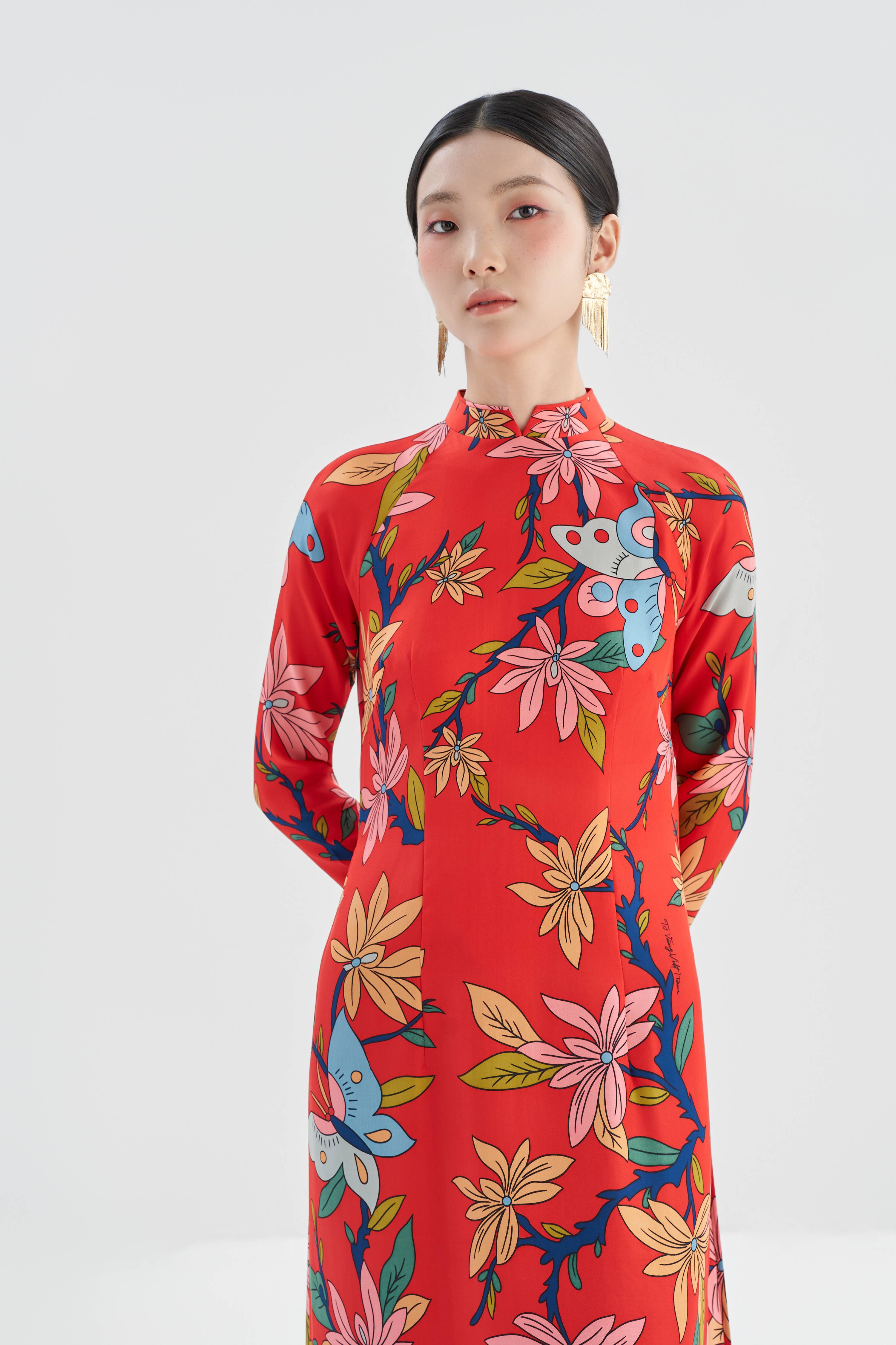 Áo dài lụa Hồ Điệp – từ 100% lụa tơ tằm Bảo Lộc tuyển chọn