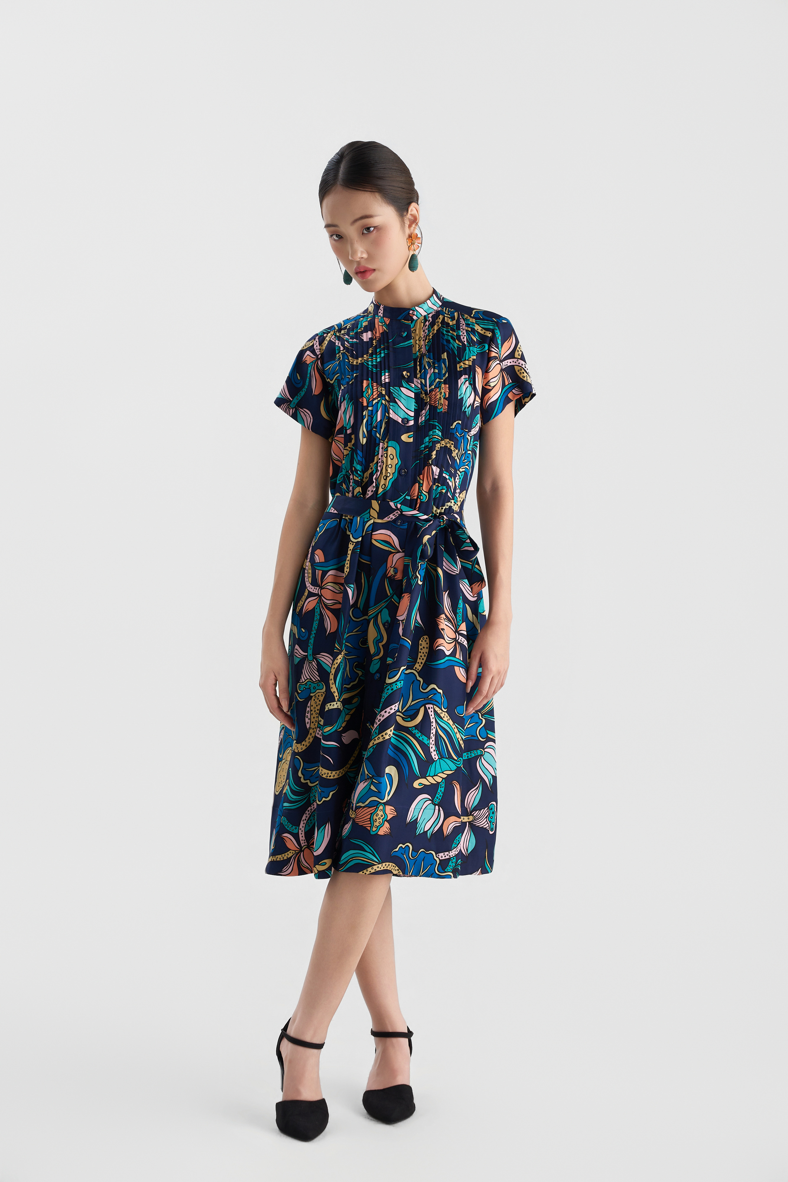 Váy Lụa Kaia/ Liên Hoa Vũ/ Navy