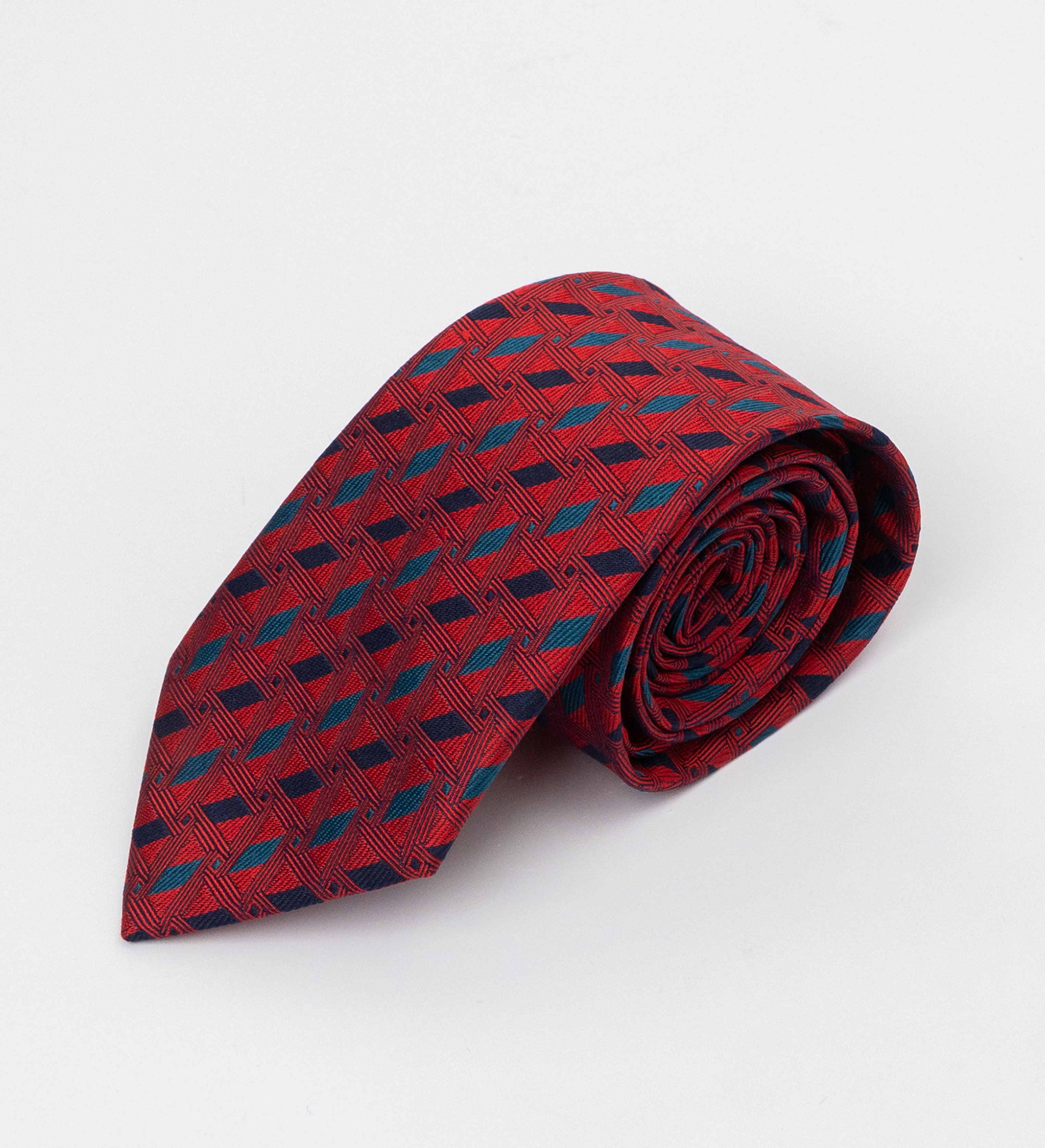 Cà vạt lụa ô trám xanh to/ Đỏ rượu