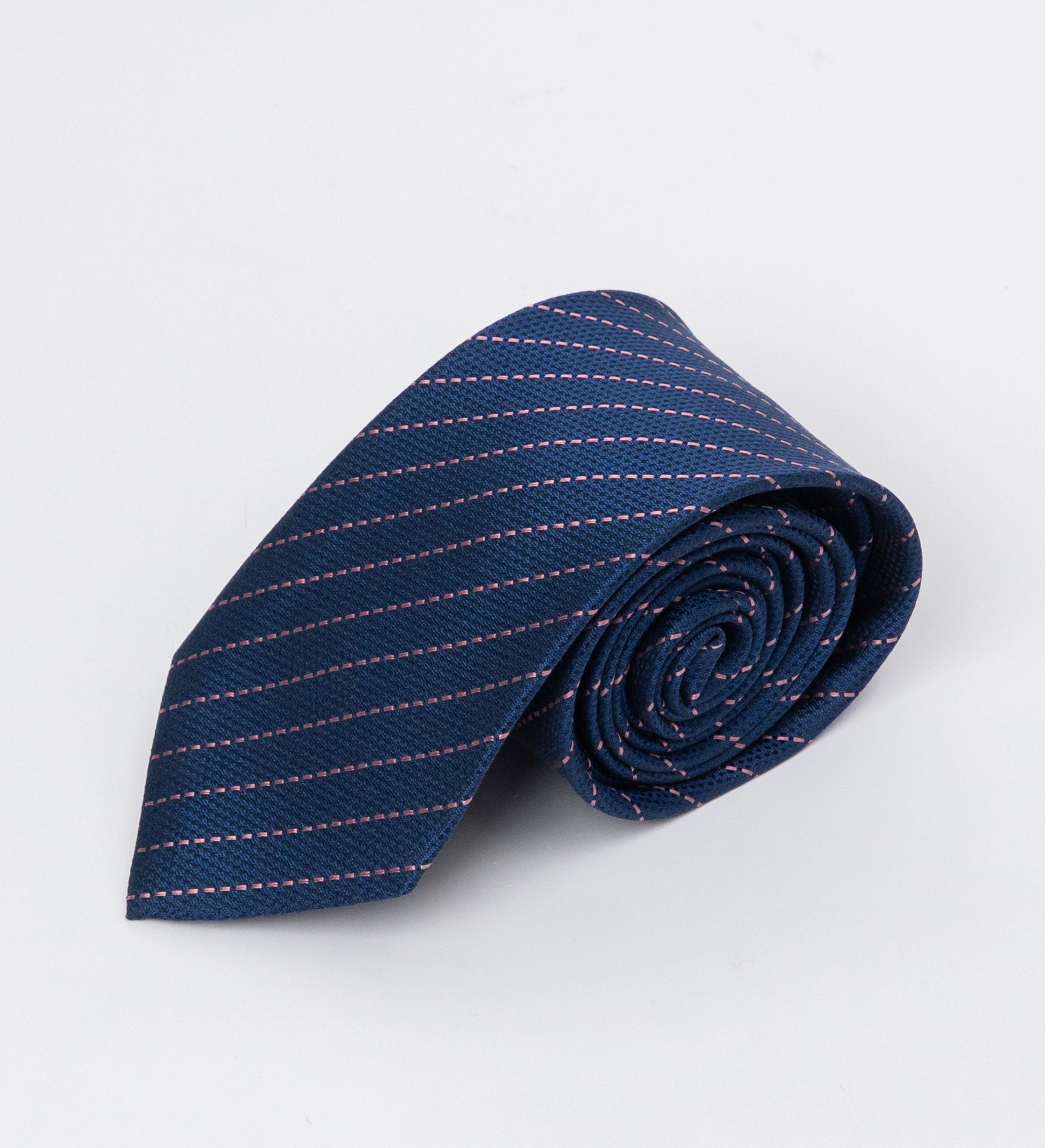 Cà vạt lụa kẻ hồng/ Xanh