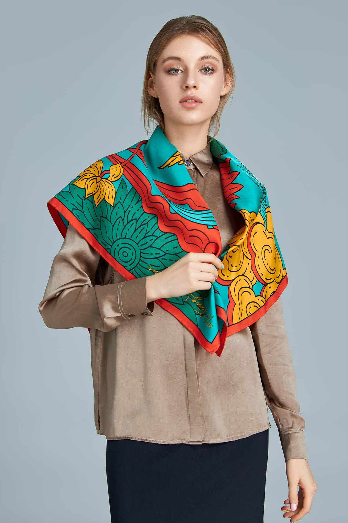 Khăn lụa Hạnh Phúc/ Size 55x55