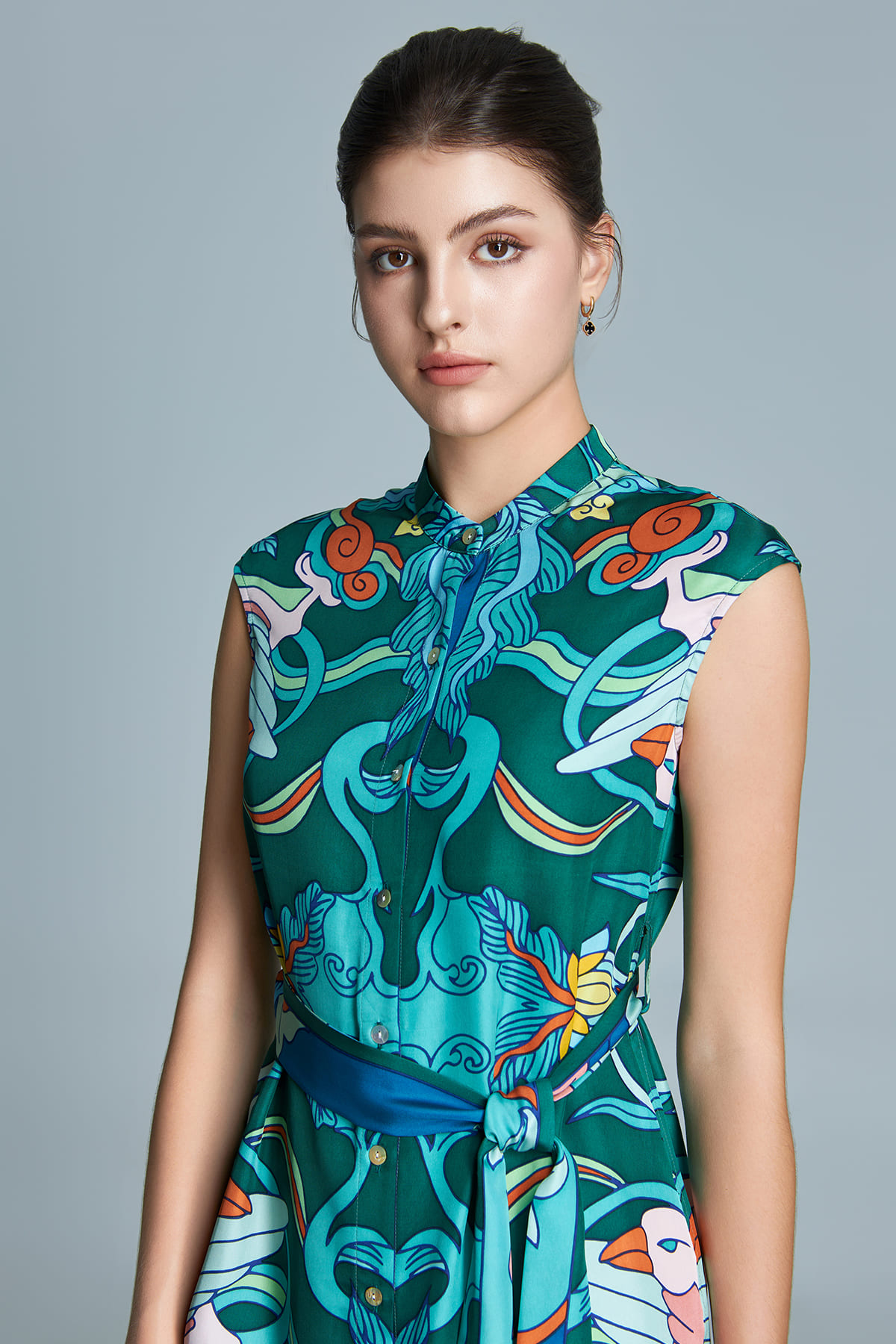Váy lụa Rosalyne/ Phượng Điểu/ Xanh Lá