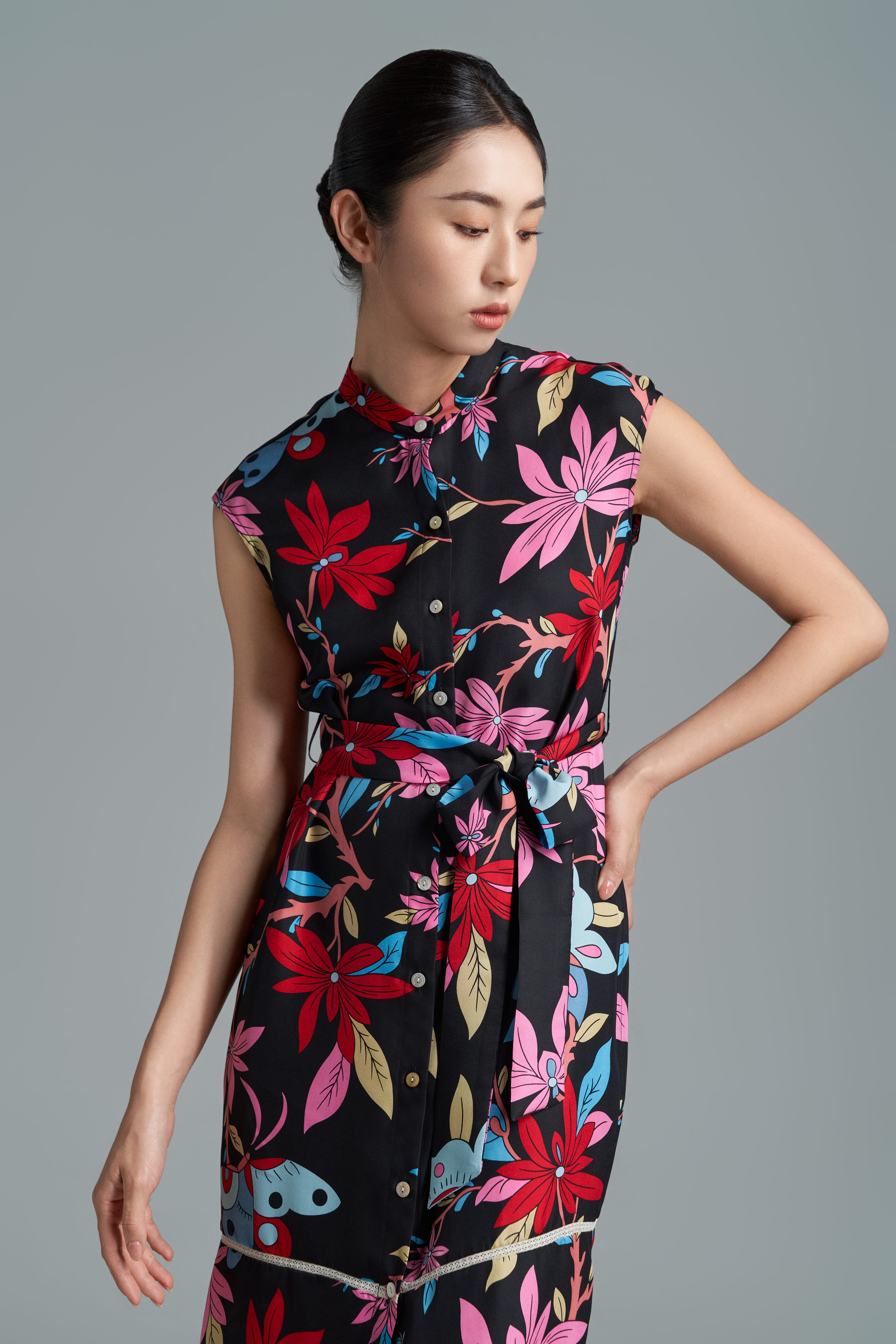 Váy lụa Rosalyne/ Hồ Điệp/ Đen