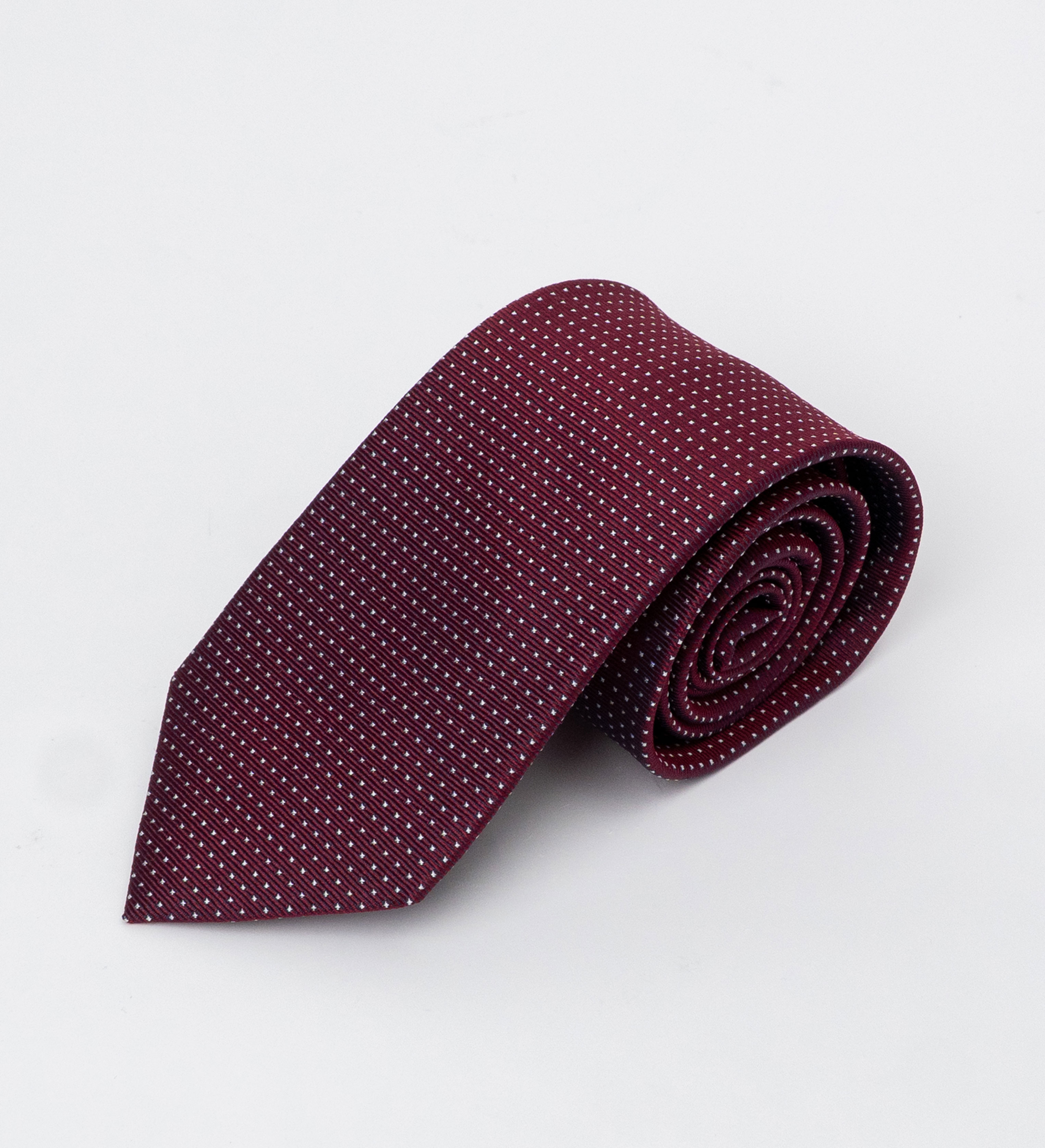 Cà vạt lụa chấm trắng/ Đỏ/ 6cm