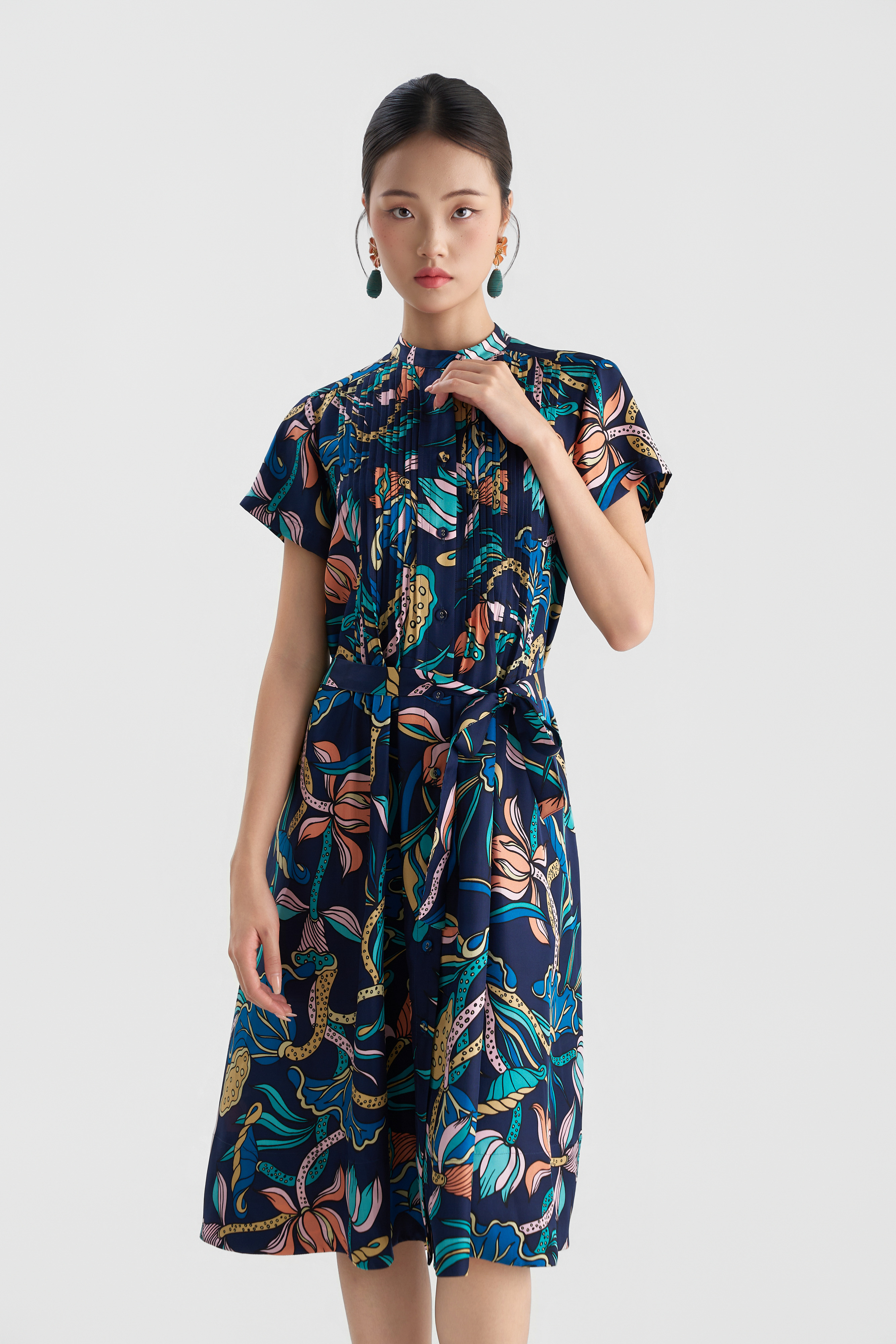Váy Lụa Kaia/ Liên Hoa Vũ/ Navy