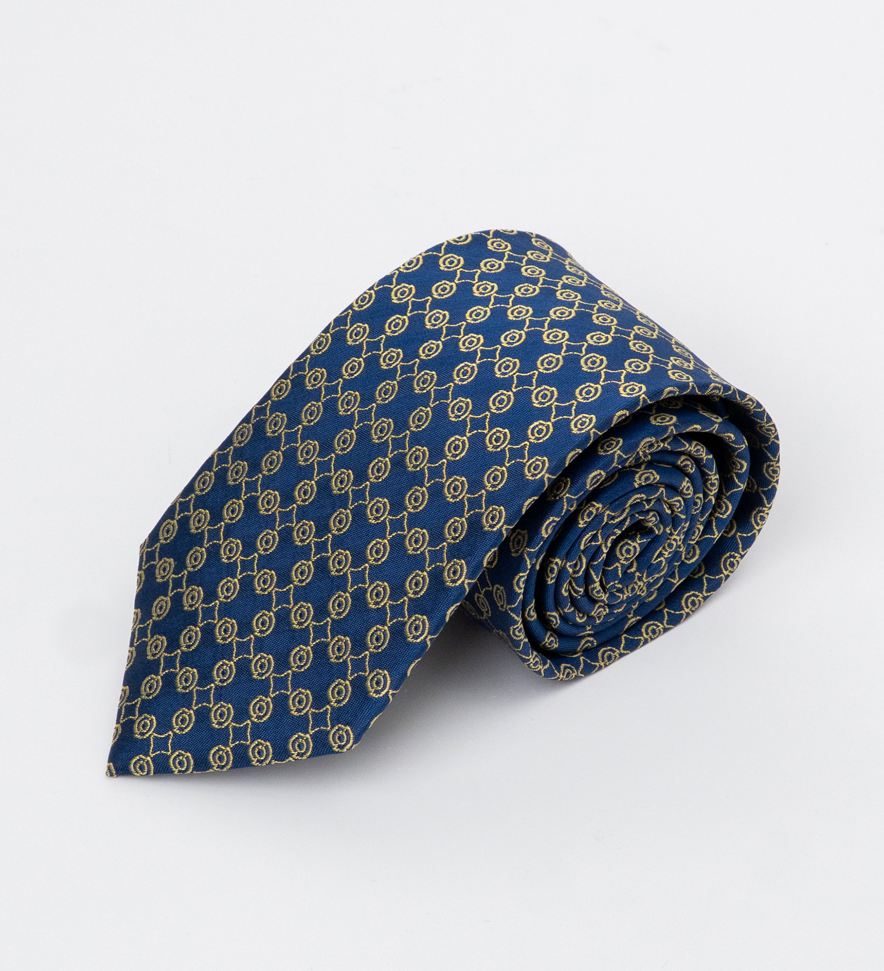 Cà vạt lụa ô tròn/ Xanh/ 6cm