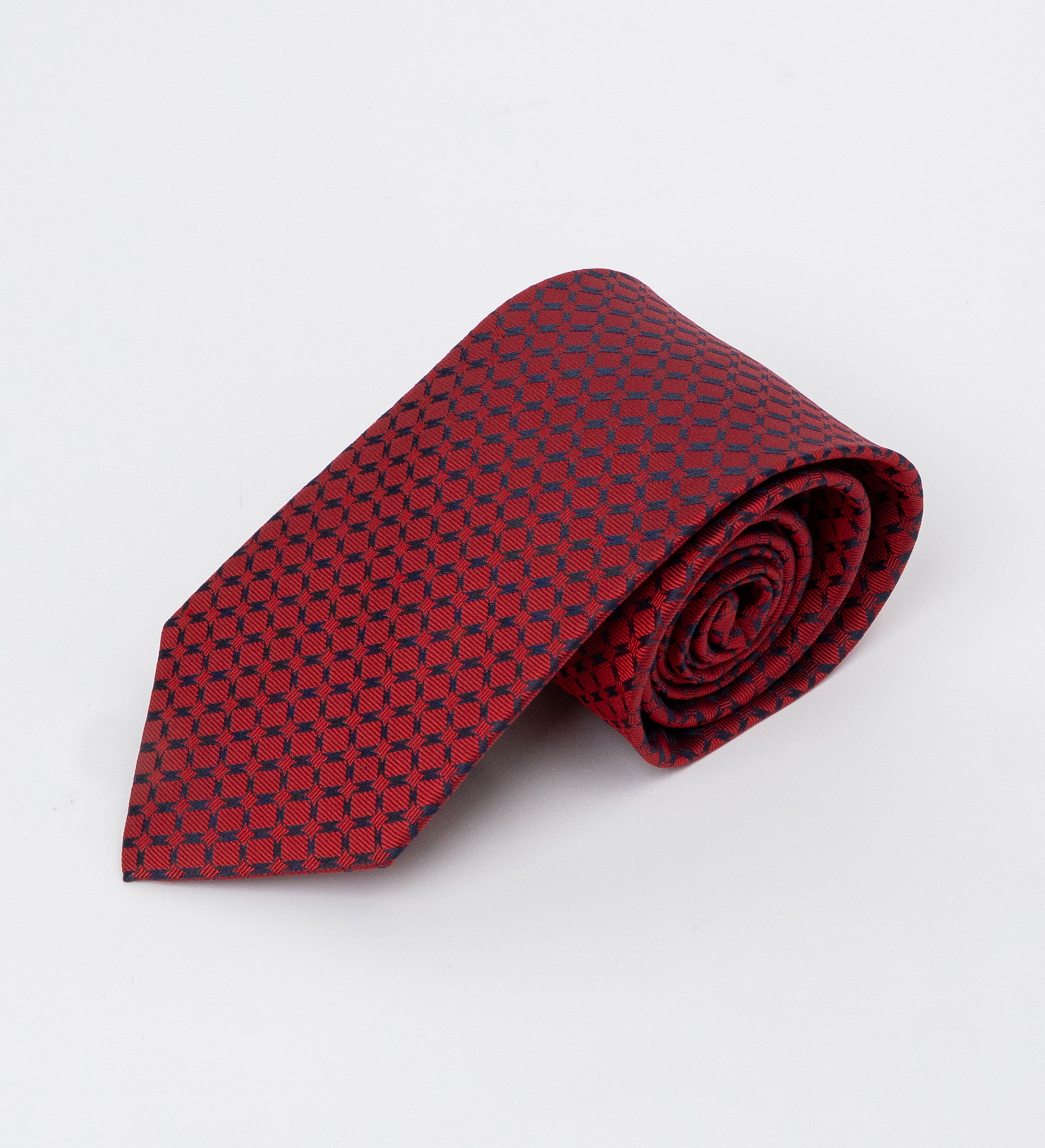 Cà vạt lụa ô chéo/ Đỏ