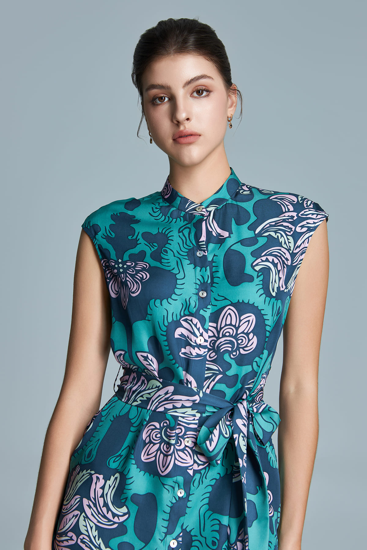 Váy lụa Rosalyne/ Vườn Thanh Xuân/ Xanh Hồng