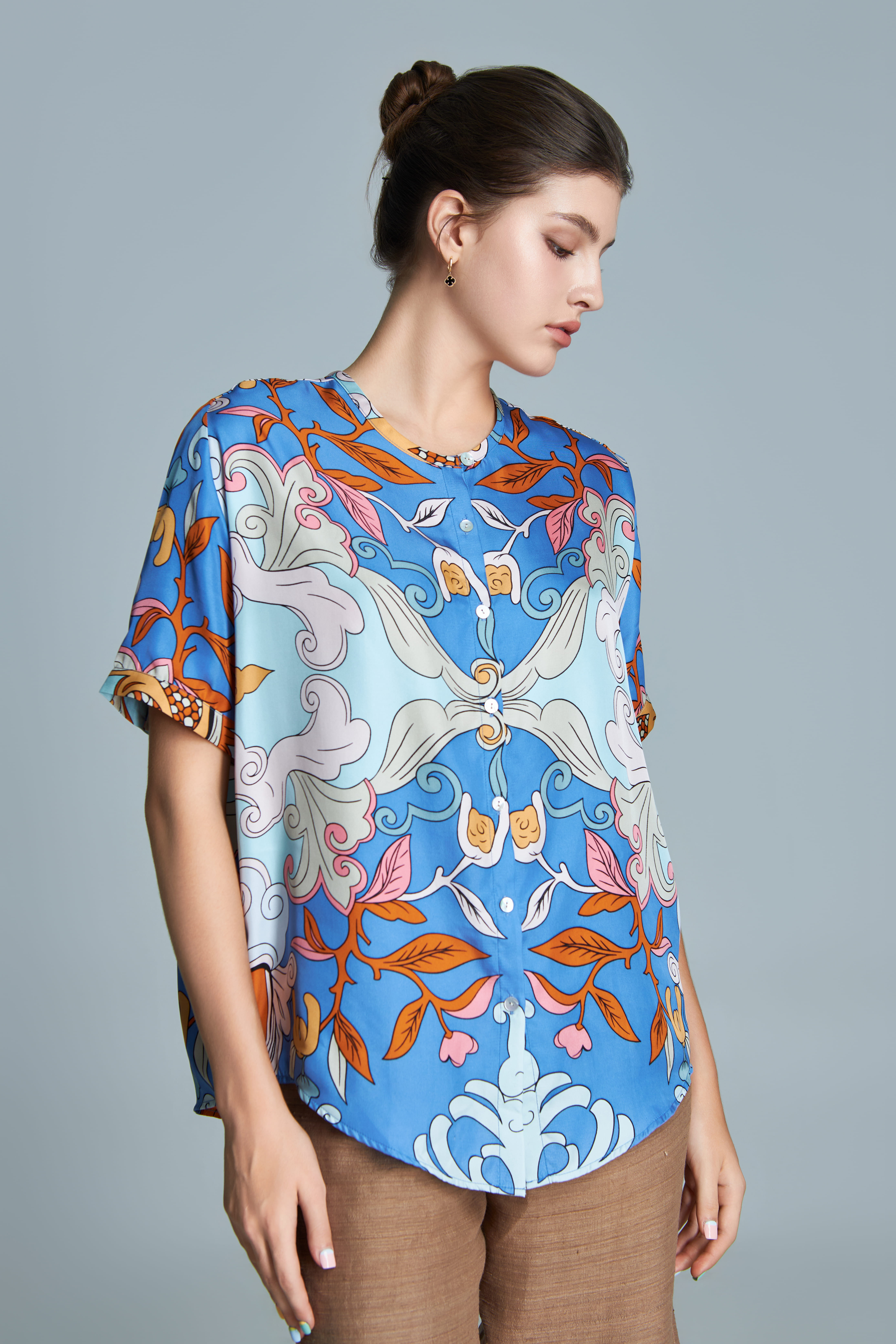 Áo lụa Myra/ Phật Thủ Hương Duyên/ Xanh