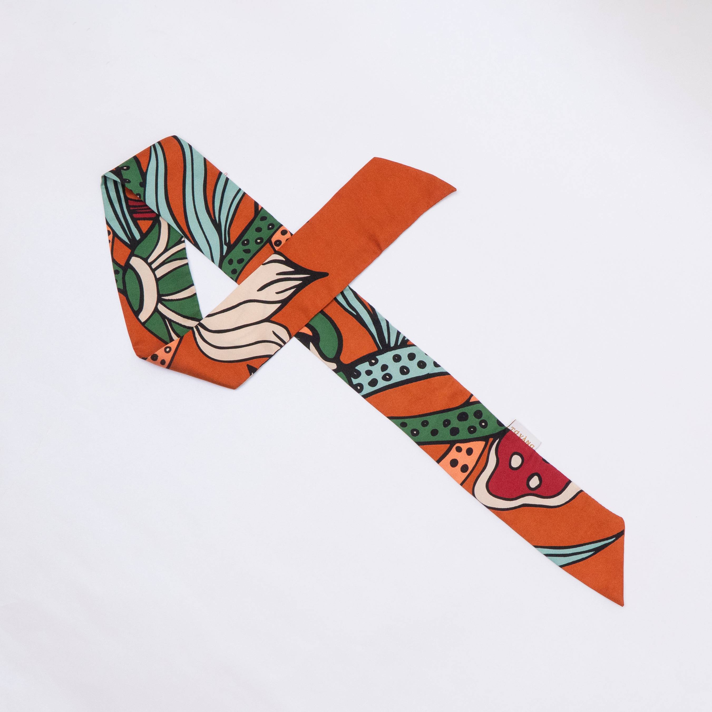 Khăn lụa Twilly Liên Hoa Vũ/ Cam