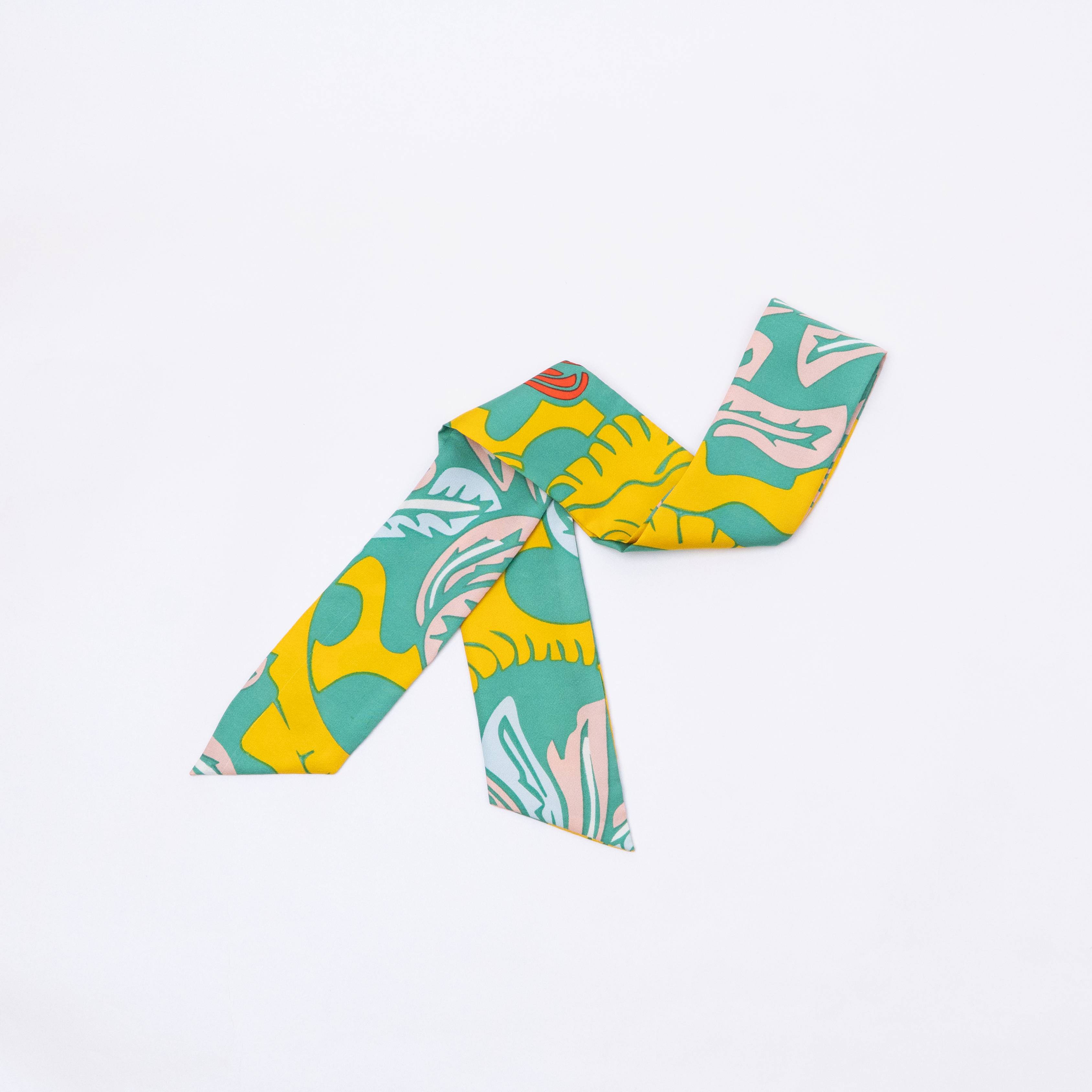 Khăn lụa Twilly Vườn Thanh Xuân/ Xanh Vàng