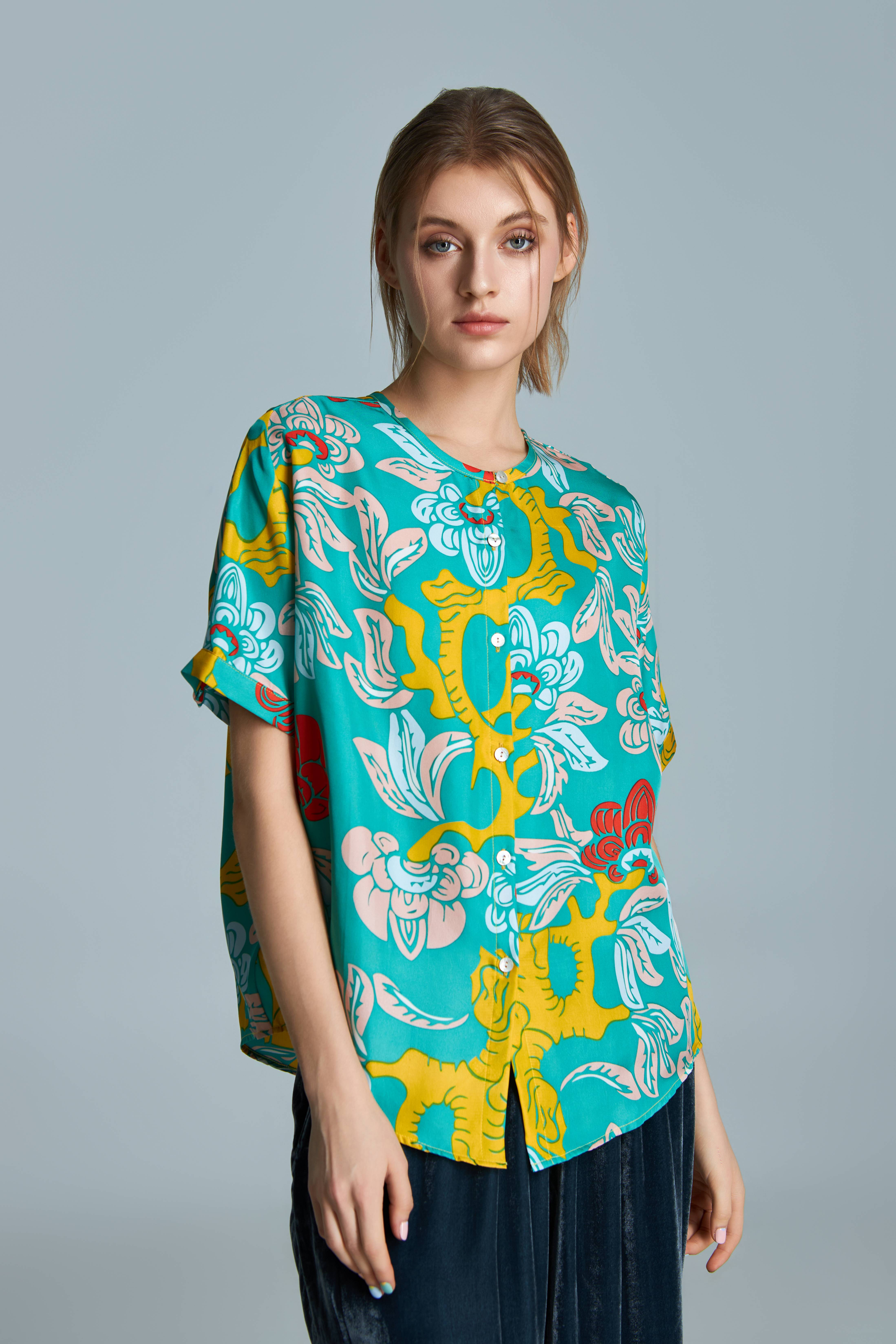 Áo lụa Myra/ Vườn Thanh Xuân/ Xanh Vàng