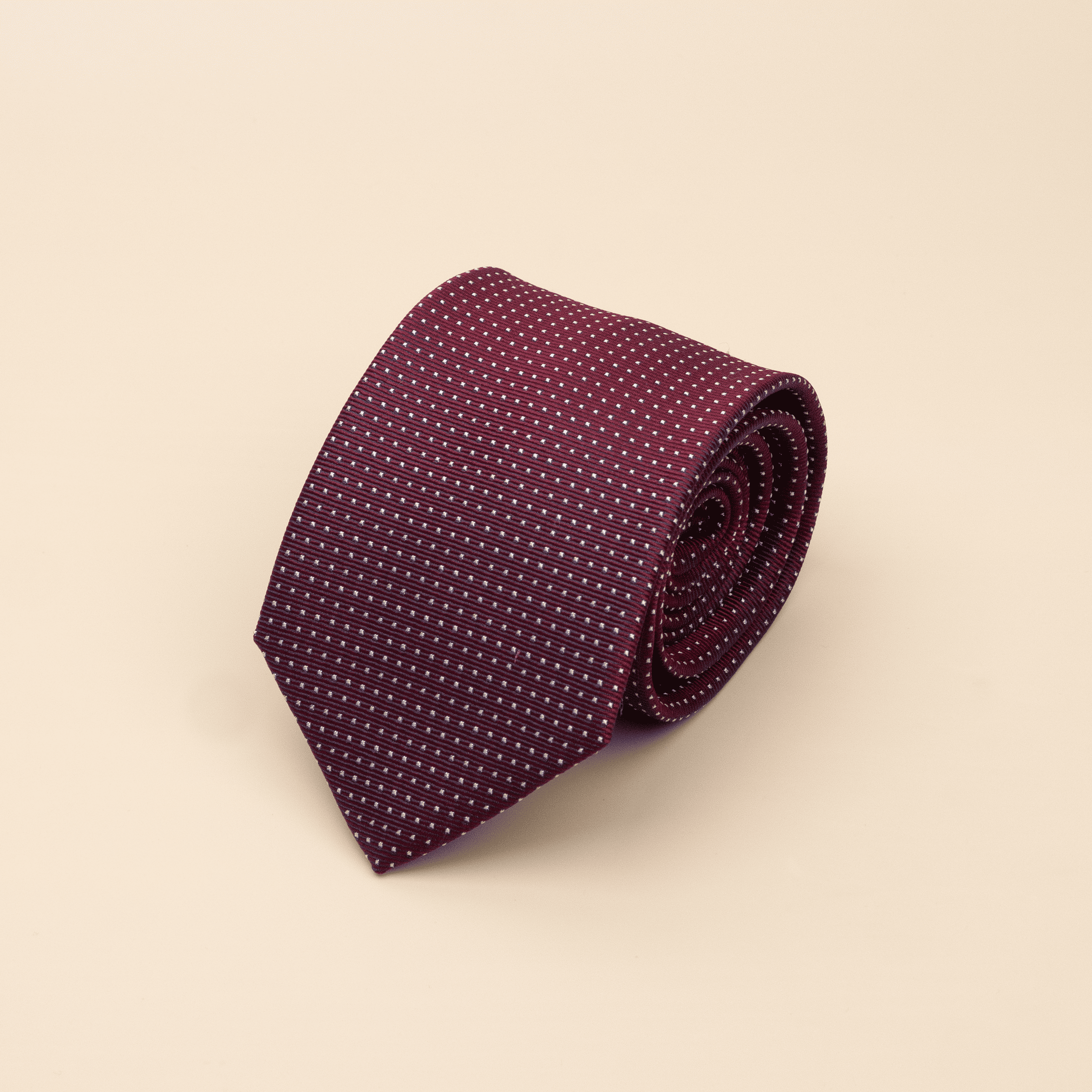 Cà vạt lụa chấm trắng/ Đỏ/ 8cm