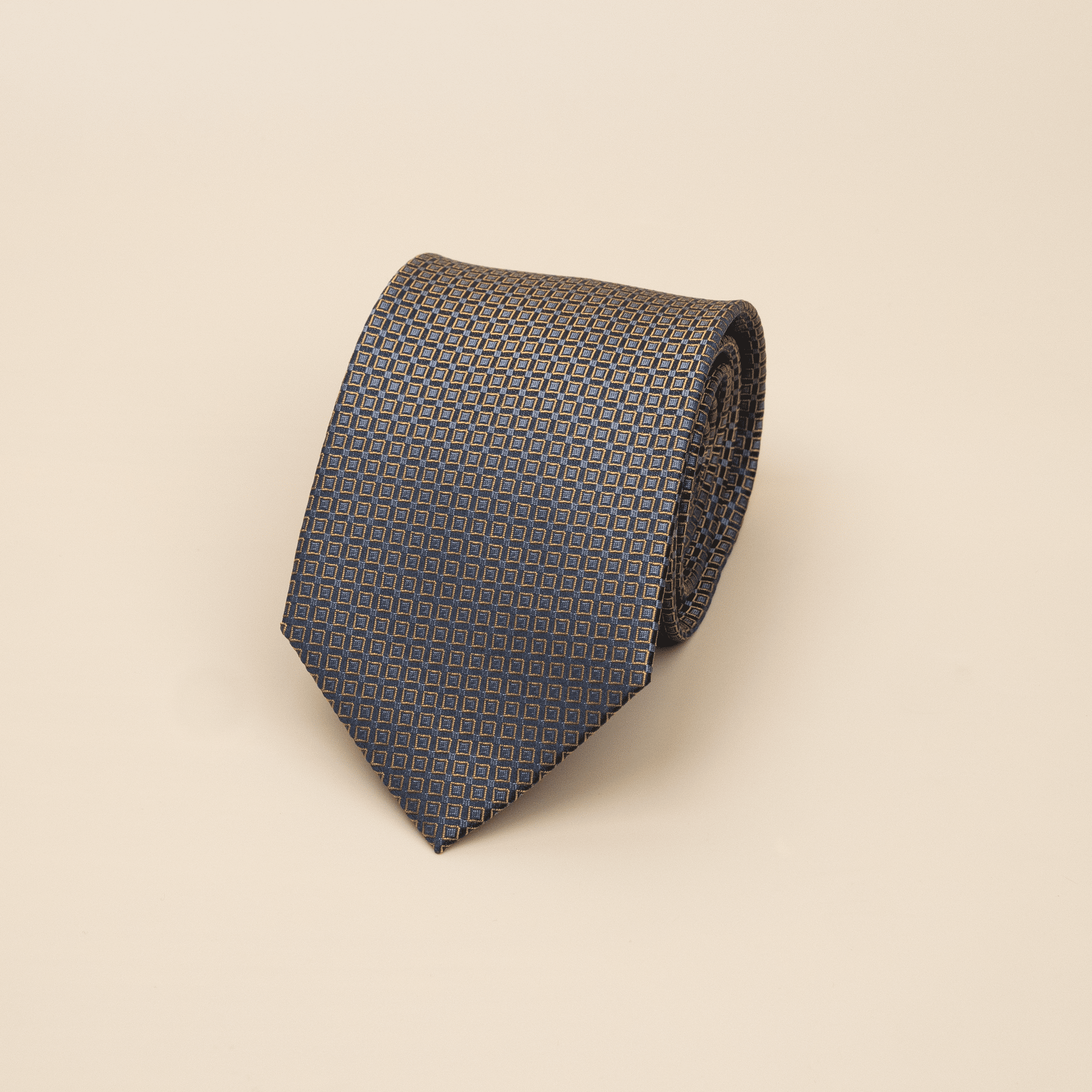 Cà vạt lụa ô vuông/ Nâu