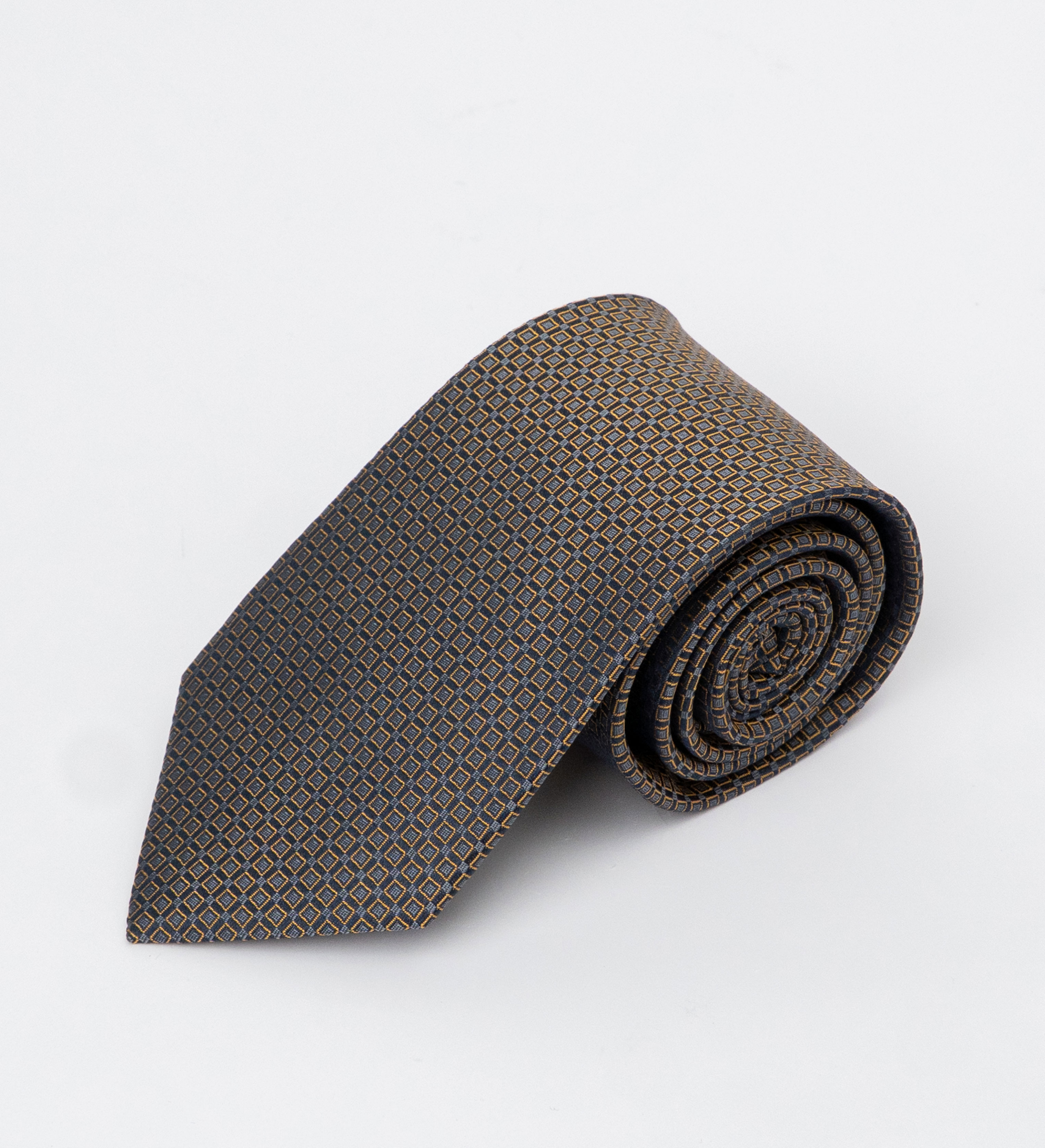 Cà vạt lụa ô vuông/ Nâu