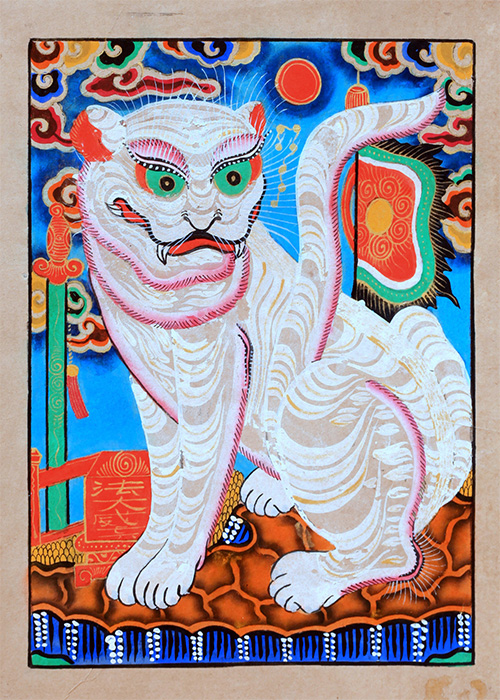 Tranh Bạch Hổ Hàng Trống